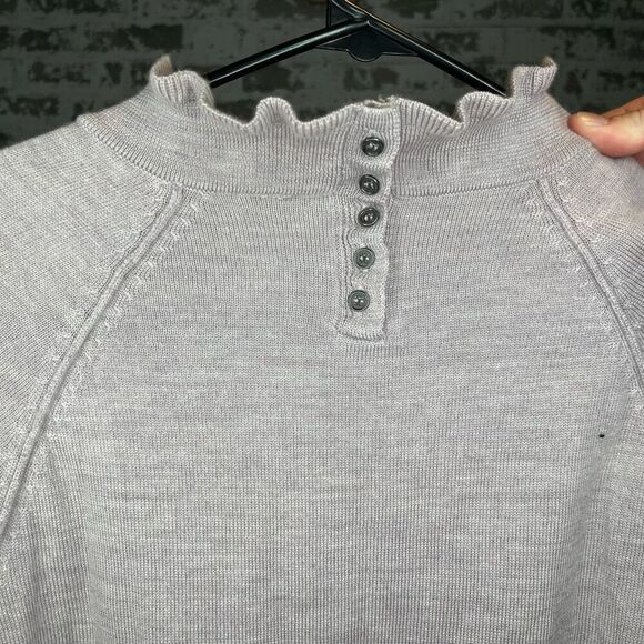 Free people | women light lavender wool sweater w/ ruffles - Picture 9 of 11